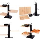 Stojan 3-poschodový, bambus/kov/keramika