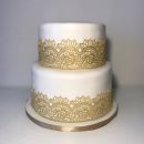 Gold sugar lace ornaments 3 pcs