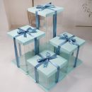 Translucent blue cake box 30 x 30 x 25 cm