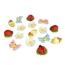 Set of ladybug, flower, butterfly, bee 16 pcs