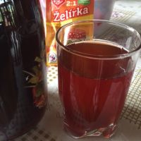 Homemade thick strawberry syrup with Želírka