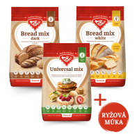Akce Bread mix White+Dark+Universal+rýžová mouka