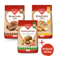 Akce Bread mix White+Dark+Universal+rýžová mouka