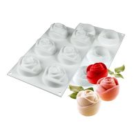 Silicone rose mold 6 pcs