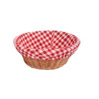 Round rattan bag + fabric 22 cm