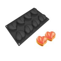 Mold silicone heart 8 pcs