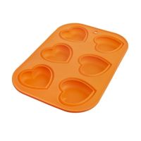 Mold silicone heart 6 pcs