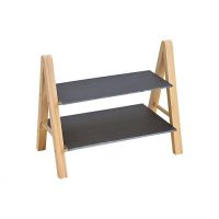 Stojan 2-poschodový bridlica / drevo