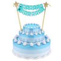 Prägung – blaue Happy Birthday-Girlande