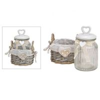 Basket set + glass jar 1 pc