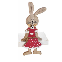 Easter bunny wooden sitting girl