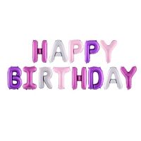 Girlanda balóny Happy Birthday růžové