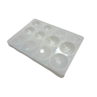 Mold silicone hemisphere pattern square 12 pcs