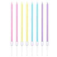 Świeczki urodzinowe kolorowe pastelowe 14,5 cm 16 szt