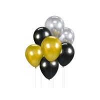 Balóny zlato-striebornp-čierne 7 ks