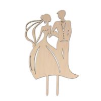 Engraving of the bride and groom from wood