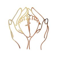 Embossing - palms and feet on the side of the cake, golden acrylic