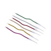 Colored wavy candle 6 pcs