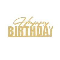 Zápich - Happy Birthday na bok dortu zlatý