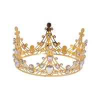 Crown gold silver and pink rhinestones diameter 12 cm