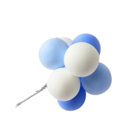 White-blue beaded beads 2.5 cm 8 pcs