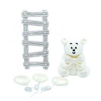 Weißer Teddybär mit Leiter