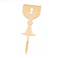 Gold chalice with acrylic cross