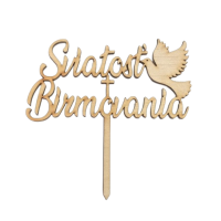 Engraving Sacrament of Confirmation with a dove wood