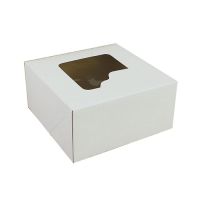 White cake box with window 25 x 25 x 12 cm