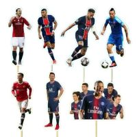 Football players paper cutout set of 7 pieces