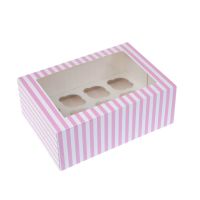 Box for 12 muffins white - pink 2pcs