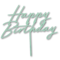 Zápich Happy Birthday zelený akryl