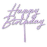 Zápich Happy Birthday fialový akryl