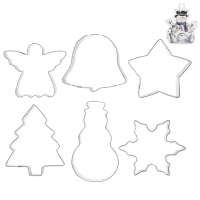 Snowman cookie cutter set of 6 stainless steel