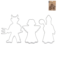 Santa Claus cookie cutter set of 3 pieces, stainless steel