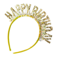 Čelenka Happy Birthday zlatá