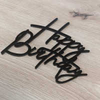 Nápis Happy Birthday černý akryl