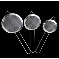 Set of 3 stainless steel strainers 15.5/19/20.5 cm