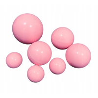 Pink chocolate balls, mix of sizes, 7 pcs