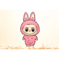 Zápich Labubu ružový drevo