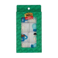 Sada vánoční cukrové dekorace Sněhulák, vločka, rukavice 8 ks