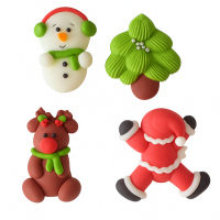 Figures snowman, reindeer, Santa, tree 4 pcs