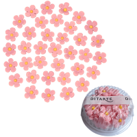 Květ mini růžový 35 ks