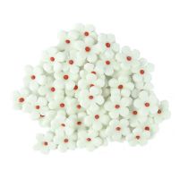 Kvet mini biely s ružovým stredom 45 ks