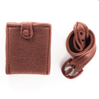 Peněženka a opasek cukrové hnědé