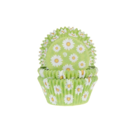 Košíčky papírové zelené se sedmikráskami 48 ks