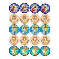 Communion wafer cross, dove circles 20 pcs