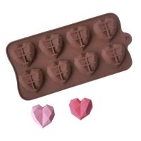 Forma silikon srdce diamant 4x4 cm 8 ks