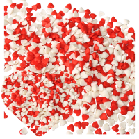 Sprinkle white-pink-red hearts 30g