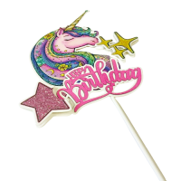 Happy Birthday unicorn pink sticker